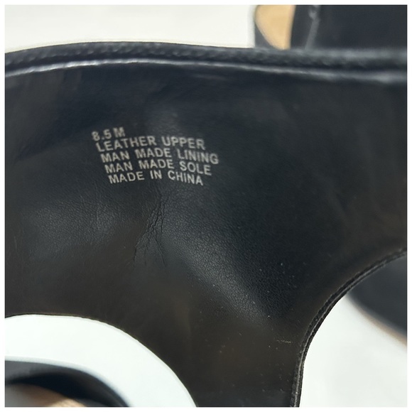 Gianni Bini, Black Leather Suede, Open Toe Blocked Heeled Sandals, SIZE 8.5M - Picture 11 of 11